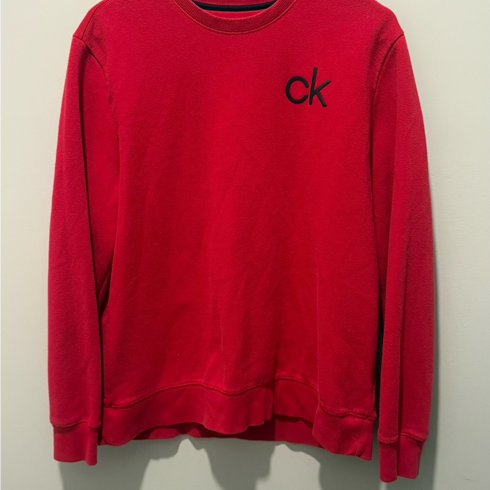 Calvin Klein Vibrant Red Crew Neck Sweater